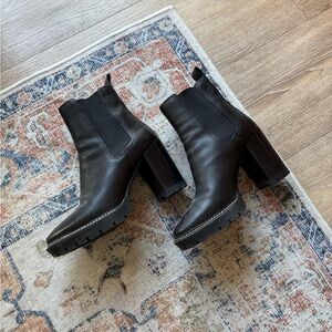 Tory Burch lug sole Black Heeled Boots